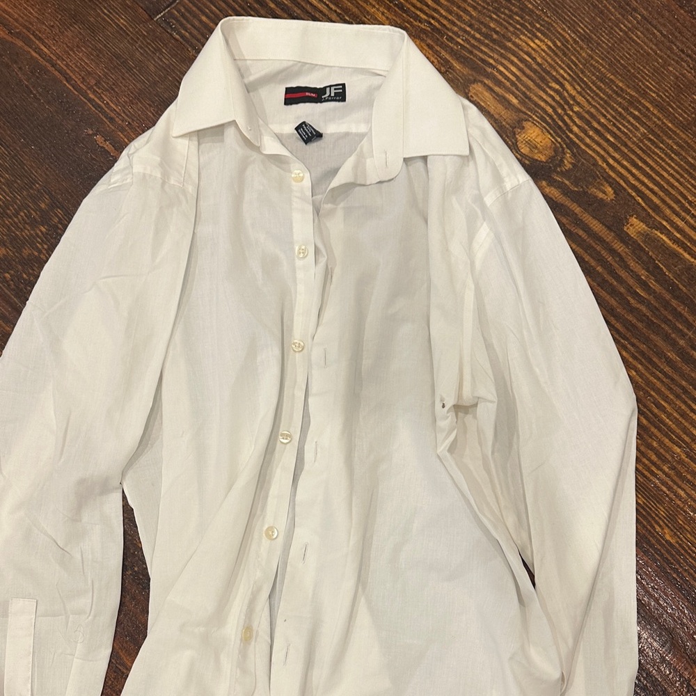 JF J.Ferrar Classic Cream Men's Dress Shirt